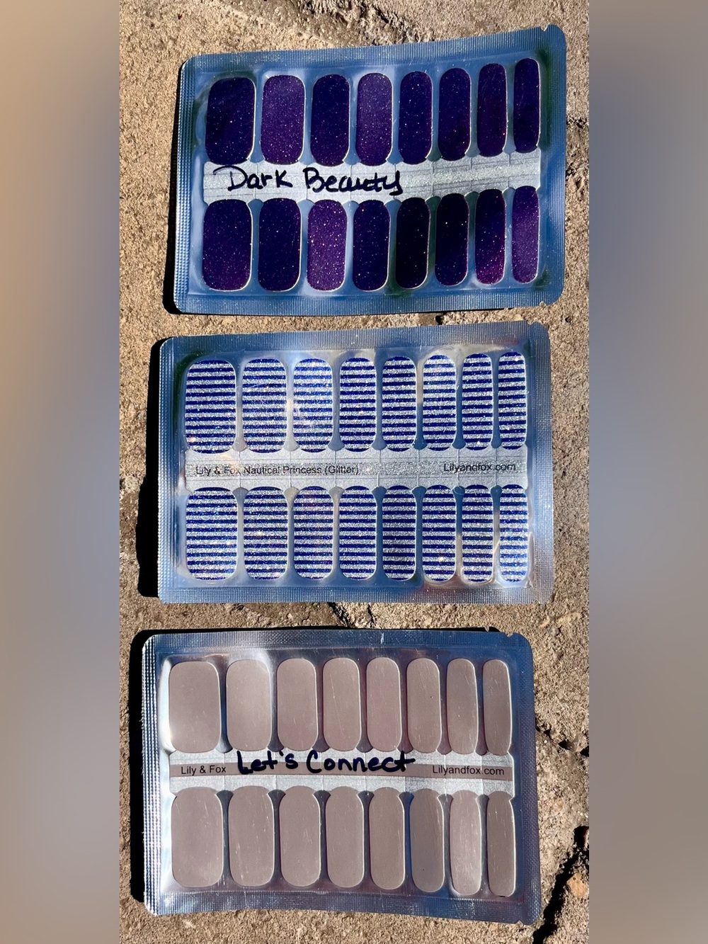 Lily & Fox lot of 9 packs of Nail Wraps. Assorted Colors. All NIP. - Picture 2 of 4